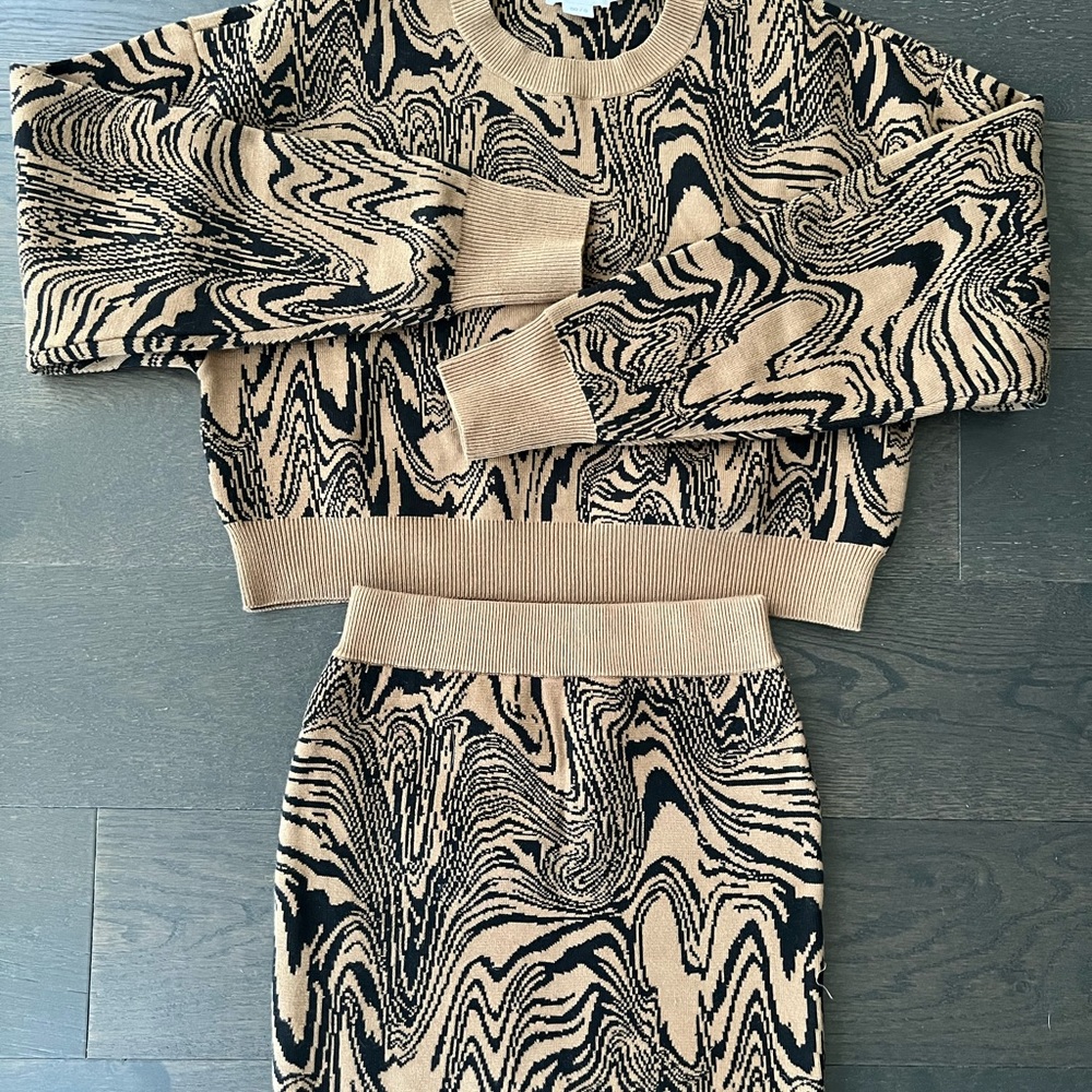 Good American Sweater Mini Skirt Set